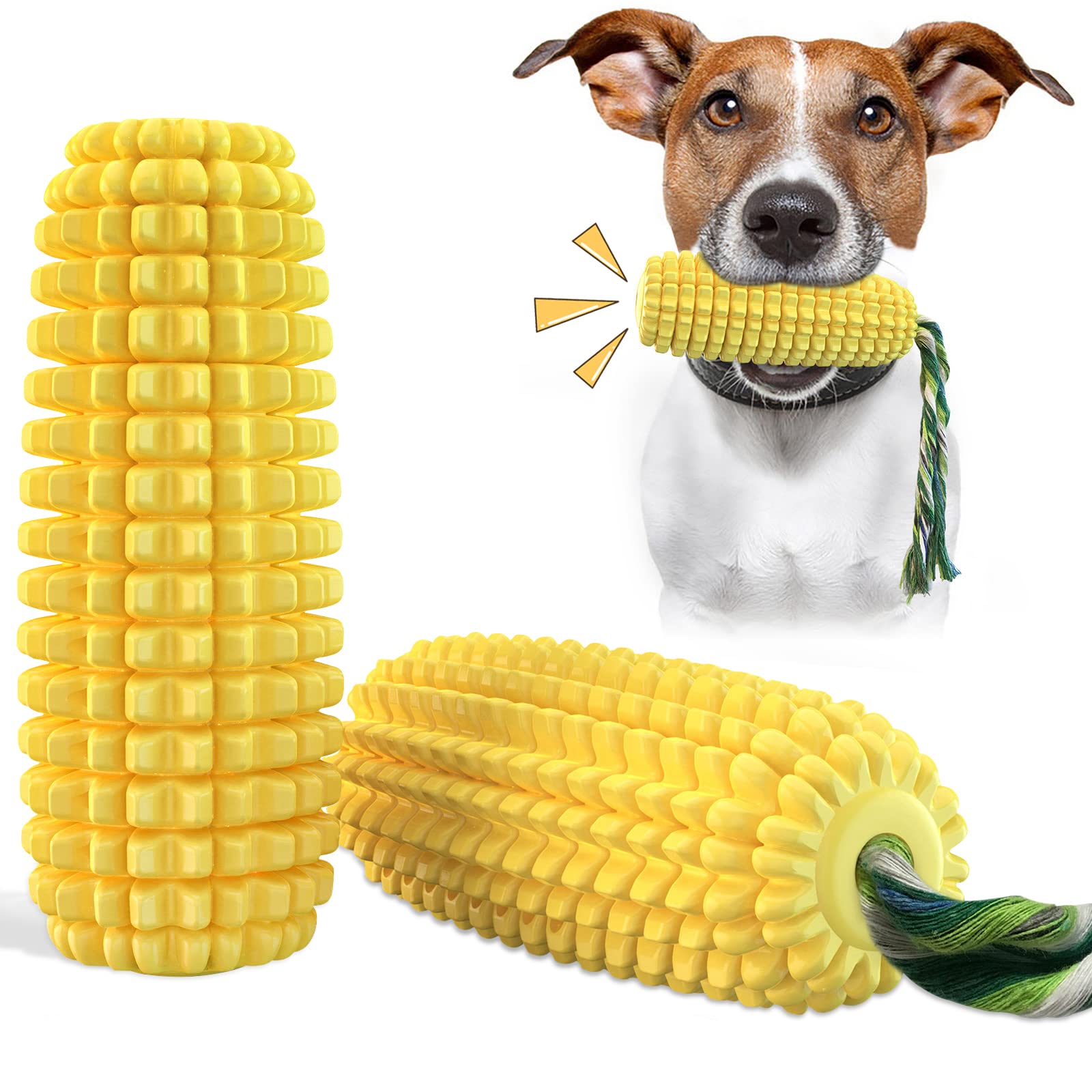 Geekipro Dog Chew Toys, Corn Durable Rubber Dog Toy,Teeth Cleaning and Training Toy,Suitable for Small / Medium Dogs — image 1