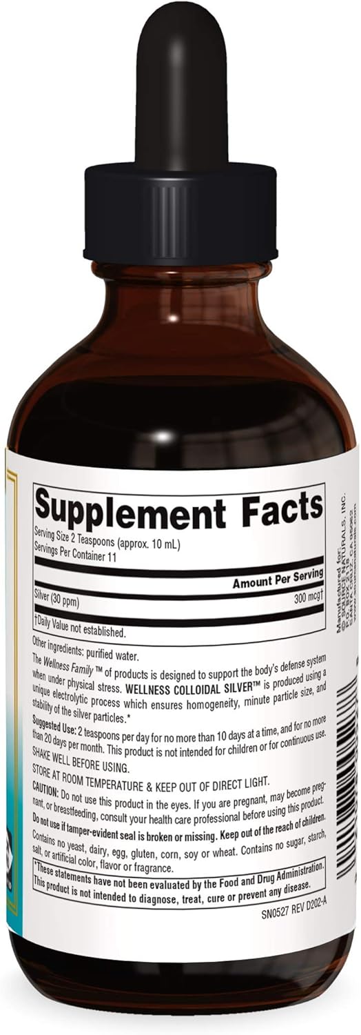 Source Naturals Wellness Colloidal Silver 30 ppm Supports Physical Well Being - 4 Fluid oz: Beauty