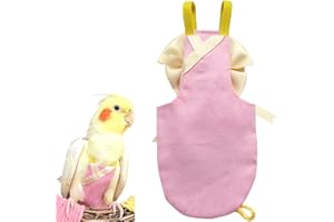 CXYYXF Bird Flight Suits Diapers, Parrot Flight Suits Diapers for Quaker Parakeets Cockatiels Flight Suits, Parrot Clothes (Pink B,L)