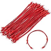 Cheriswelry 20Pcs Red Friendship Bracelet String Korean Waxed Polyester Cord Bracelet Making Adjustable Braided Cord Bracelets Thread 9-1/4 inch for DIY Crafts Jewelry Making