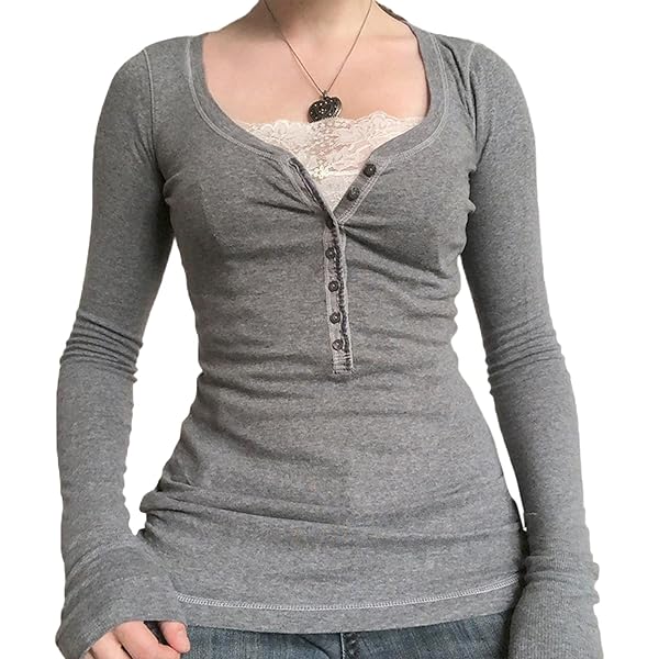 Women Long Sleeve Tops Autumn Vintage Casual Lace Patchwork