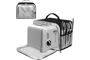Toaster Cover with Base for 2 Slice Wide Slot,Toaster Cover with Aluminum Foil Lining Compatible with Cuisinart/BELLA/Black a