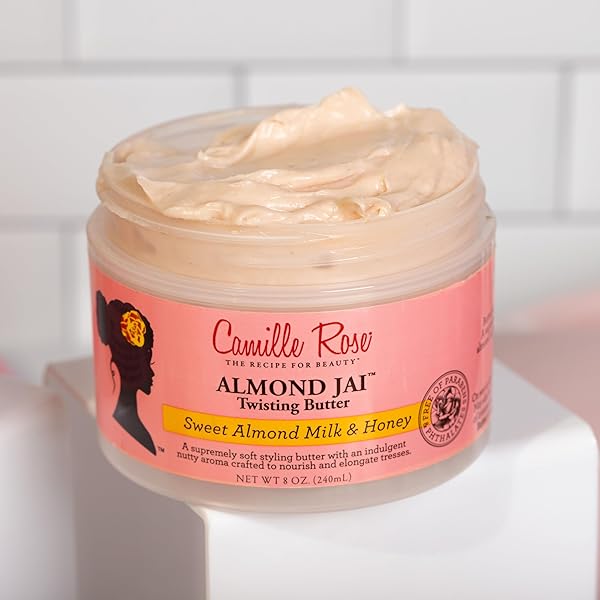 CAMILLE ROSE ALMOND JAI SMOOTH &  ELONGATE TWISTING BUTTER WITH SWEET ALMOND MILK & HONEY, 8OZ