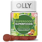 OLLY Supergood Superfoods Gummies, Supports Immune & Digestive Health,* 15 Superfoods, Prebiotics, Vitamin C, Tropical Bliss Flavor, 20 Day Supply - 60 Count