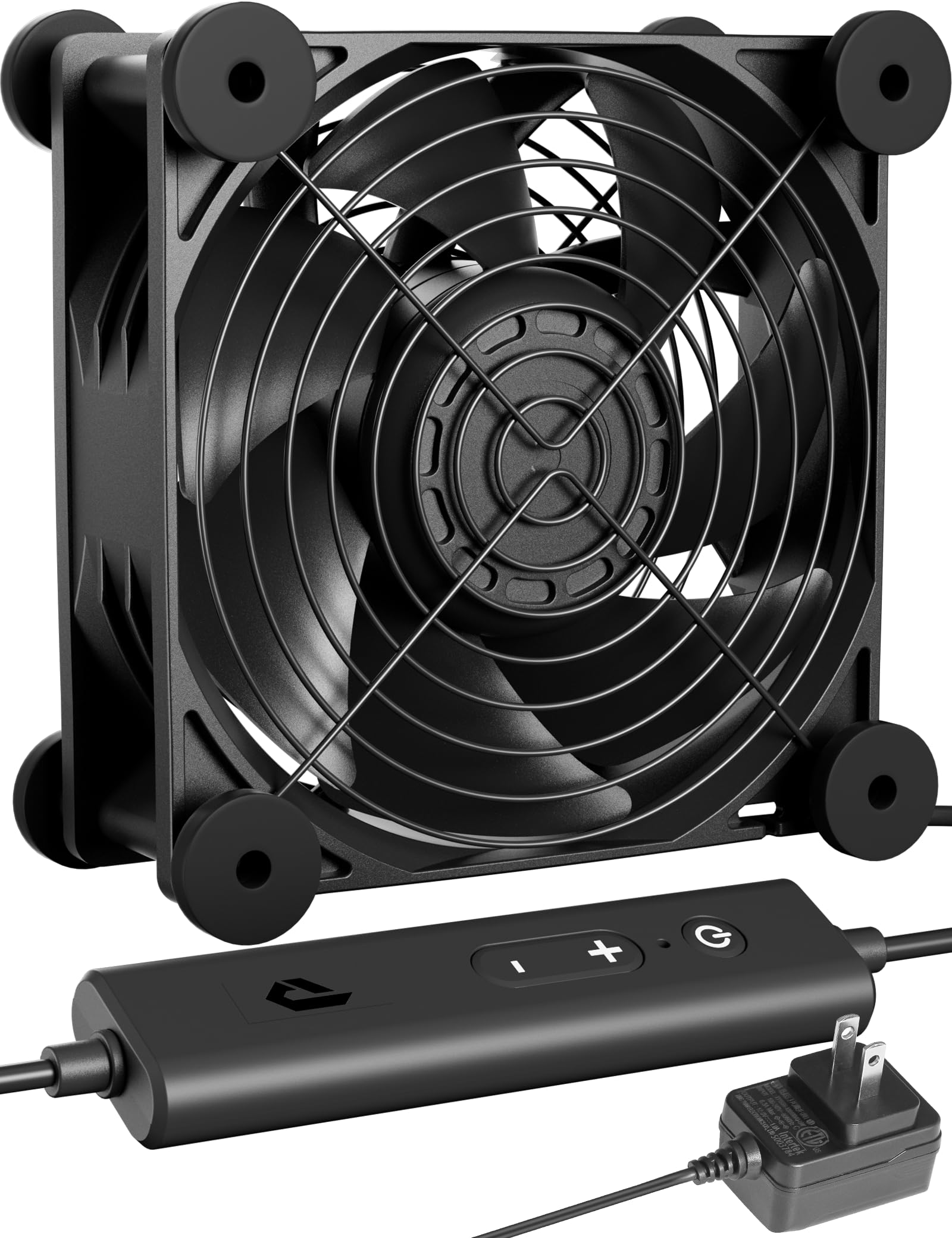 Photo 1 of 12V 120mm Muffin Fan, 5-Speed Adjustable - Dual Ball Bearing, 60000H Lifespan - Ideal for Doorways, Greenhouses, Cabinets, Electronics