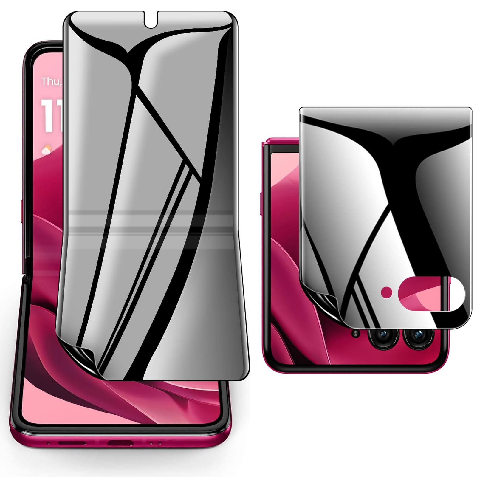 Photo 1 of Privacy Screen Protector for Motorola Razr 2025/ Razr 2024, Case Friendly, Full Adhesive, No Creases Matte Hydrogel Film [2 Pack], Anti-Spy Anti-Glare Flexible TPU Film for Moto Razr 2024/2025