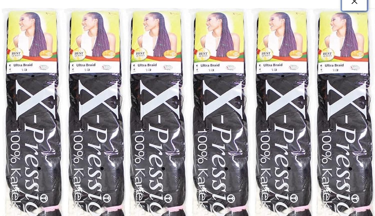 X-pression Ultra Braid Artificial Hair Extension #1B Approx. 210cm (6 PCS OFFER) — image 1