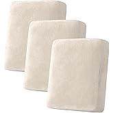 H.VERSAILTEX Velvet Stretch Couch Cushion Cover Plush Cushion Slipcover for Chair Loveseat Sofa Cushion Furniture Protector Seat Cushion Sofa Cover (3 Piece Sofa Cushion Covers, Ivory)