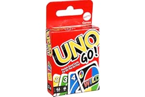 UNO GO! Pocket-Sized Cards for On The Go Play Mini Sized Playing Cards for Travel Stocking Stuffer Birthday Party Kids, Adult