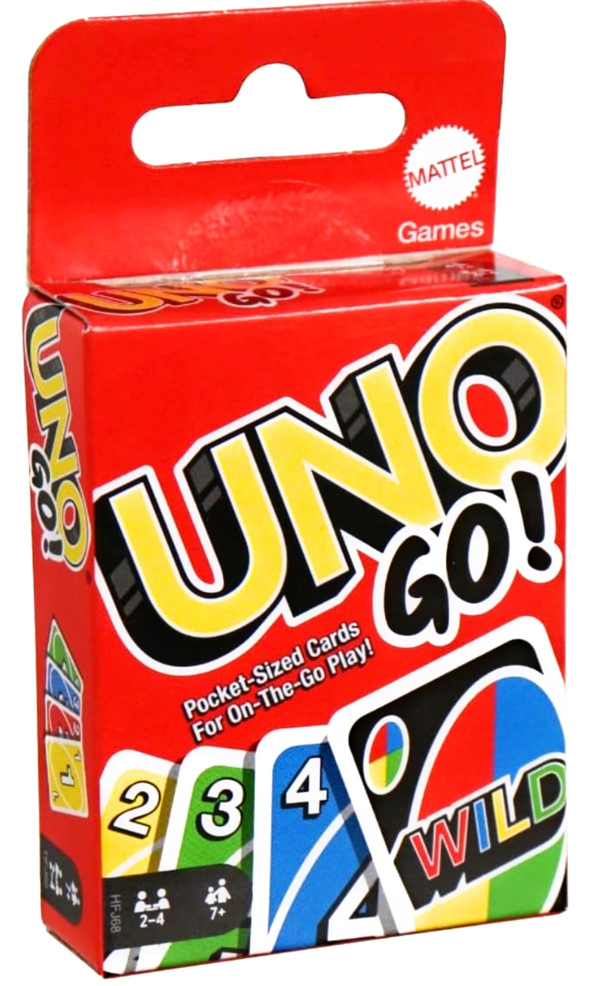UNO GO! Pocket-Sized Cards for On The Go Play Mini Sized Playing Cards for Travel Stocking Stuffer Birthday Party Kids, Adults Family Game Night Color Matching Fun