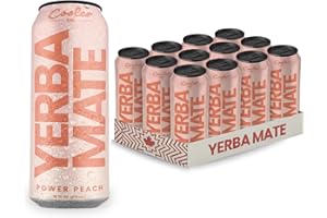 COOLER CO. YERBA MATE COOLER CO. | YERBA MATE | 12 Pack | 100% Organic Yerba Mate Caffeine | 150 mg Caffeine | 3 Organic Ingredients | Natural Ingredients | No Artificial Colors or Stimulants | Power Peach Flavor