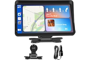 LSLYA Apple Carplay Portable Car Stereo and Android Auto,Carplay Screen for Car Radio with Bluetooth Handsfree, 7'' Touch Screen with Phone Link/FM/AUX