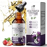 MABEFY Milk Thistle Liver Support Drops – Liquid Herbal Supplement with Silymarin, Dandelion, Artichoke & Turmeric – Antioxidant Support for Liver Health – Vegan, Non-GMO, 2 Fl Oz