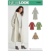 New Look Misses' Coat with Hood Sewing Pattern Packet, Design Code S9129, Sizes XS-S-M-L-XL