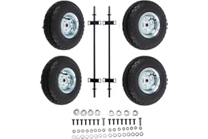 Black Generator Wheel Kit Replacement for Predator 9000 8750 6500 Watt Generators, 4 PCS 10-inch Pneumatic Tires Mixizap