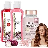 2Pcs Onion Shampoo and Conditioner + 40Pcs Leave-in Hair Conditioner Capsules, Hydrating & Repair Kit for Dry, Damaged, and Frizzy Hair 16.78Fl Oz/496ml