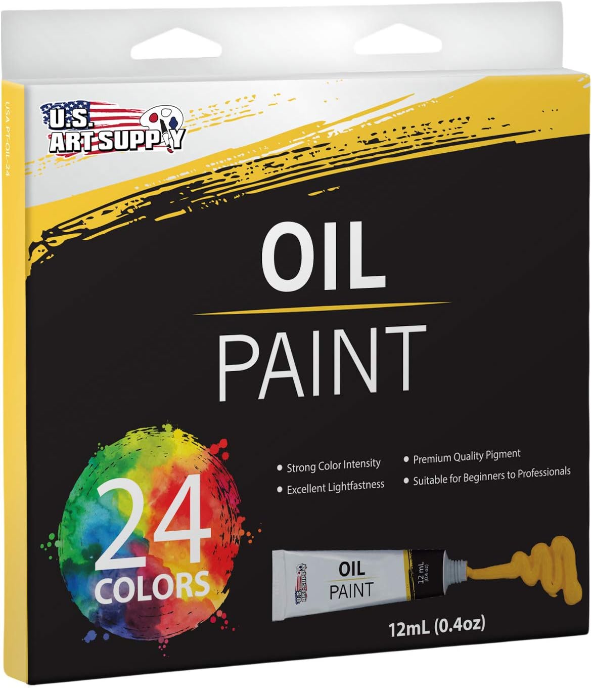 US ART SUPPLY 121-Piece Custom Artist Painting Kit with Coronado Sonoma Easel, 24-Tubes Acrylic Colors, 24-Tubes Oil Painting Colors, 24-tubes Watercolor Painting Colors, 2-each 16"x20" Artist Quality Stretched Canvases, 6-each 11"x14" Canvas Panels, 11"x14" Watercolor Paper Pad, 10-Natural Hair Bristle Paint Brushes, 7-Nyl