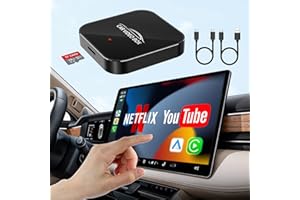 QUANLEX Wireless Carplay Adapter with Netflix YouTube, 2024 Wireless Car Play Video Box & Android Auto Dongle Plug & Play,Convert Wried to Wireless CarPlay for Cars from 2016 and iOS 10+ & Android 11.0