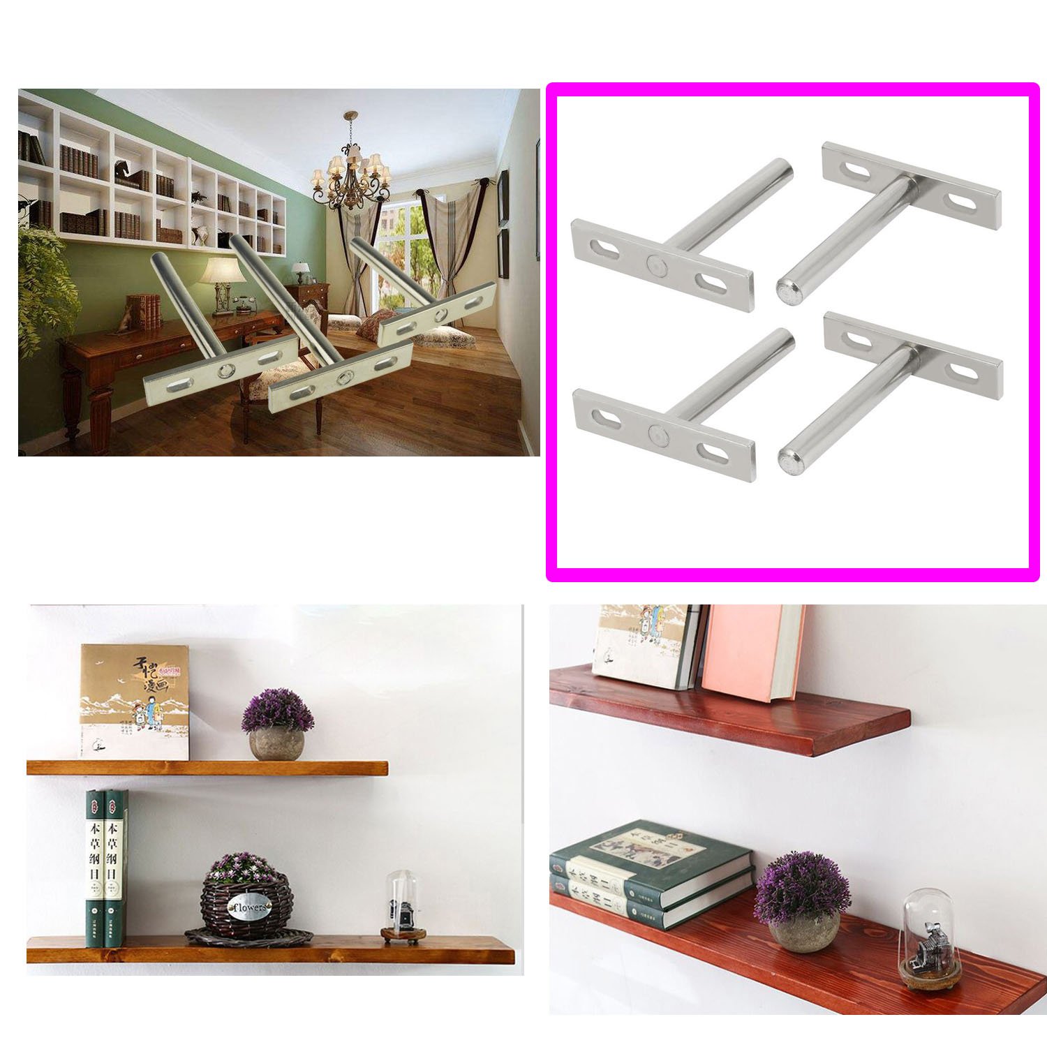 SpeedDa 4pcs 10mm x 70mm Metal Hidden Concealed Invisible Shelf Support 3" eBay