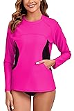 Halcurt Women's Long Sleeve Rash Guard Swimsuit Top