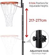 Yaheetech Portable Basketball Hoop Height Adjustable Freestanding Stand 217-277 view 5