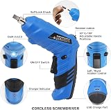 MQFORU 48-in-1 Cordless Screwdriver 3.6V Rechargeable Electric Drill Kit LED view 3