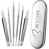 BESTOPE Blackhead Remover Pimple Popper Tool Kit 6Pcs Blackhead Extractor Tool Blackhead Tweezer Comedone Extractor Zit Poppe