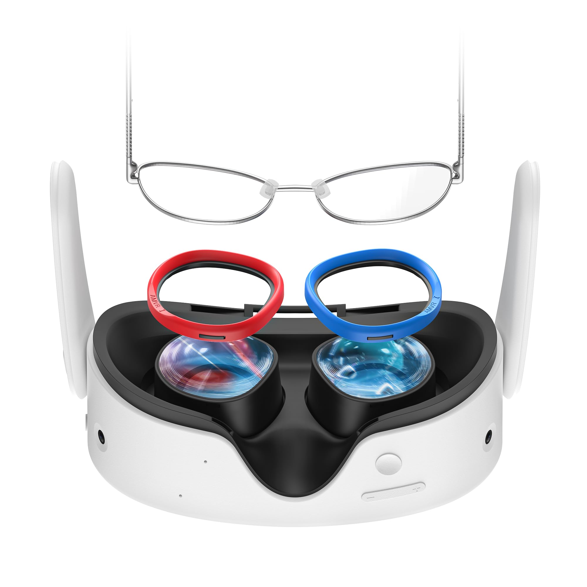 AMVR Glasses Spacer Compatible with Oculus Quest 3S/Quest 2/Rift S Accessories, Soft Silicone Anti-Scratch Ring, Protect VR Lens and Prescription Glasses from scratchings（Not Compatible with Quest 3）