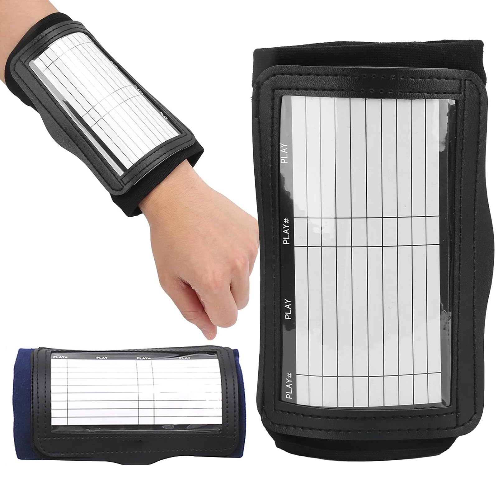EULAPGOE Football Playbook Wristband, Soprts Playbook Wristband Wrist 2-Sheet Coach Football Card Holder Wristband Notepad