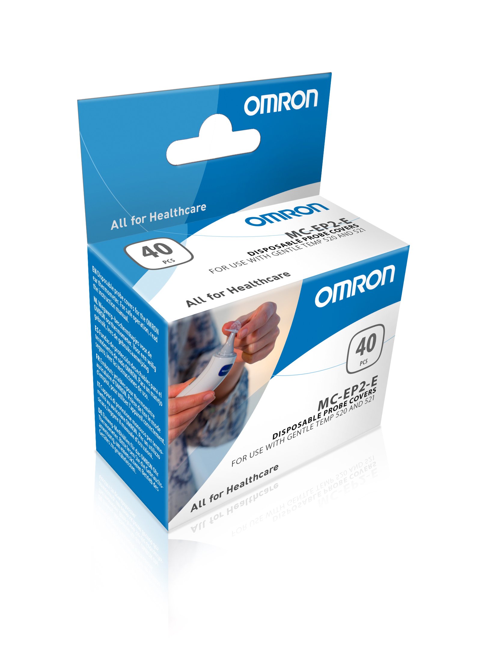 OMRON Gentle Temp Probe Covers MC-EP2-E - Replacement Probe Covers for Gentle Temp 520 and 521 Thermometers - Pack of 40, Hygienic and Easy to Use