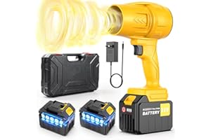 LEMOLIFYS Leaf Blower Cordless 2 x 6.0Ah Batteries, 980000RPM Handheld Leaf Blower Battery Powered, Blower for Lawn Care with Adjustable Speed, Lightweight Leaf Blowers for Patio Car Cleaning, Leaves, Dust