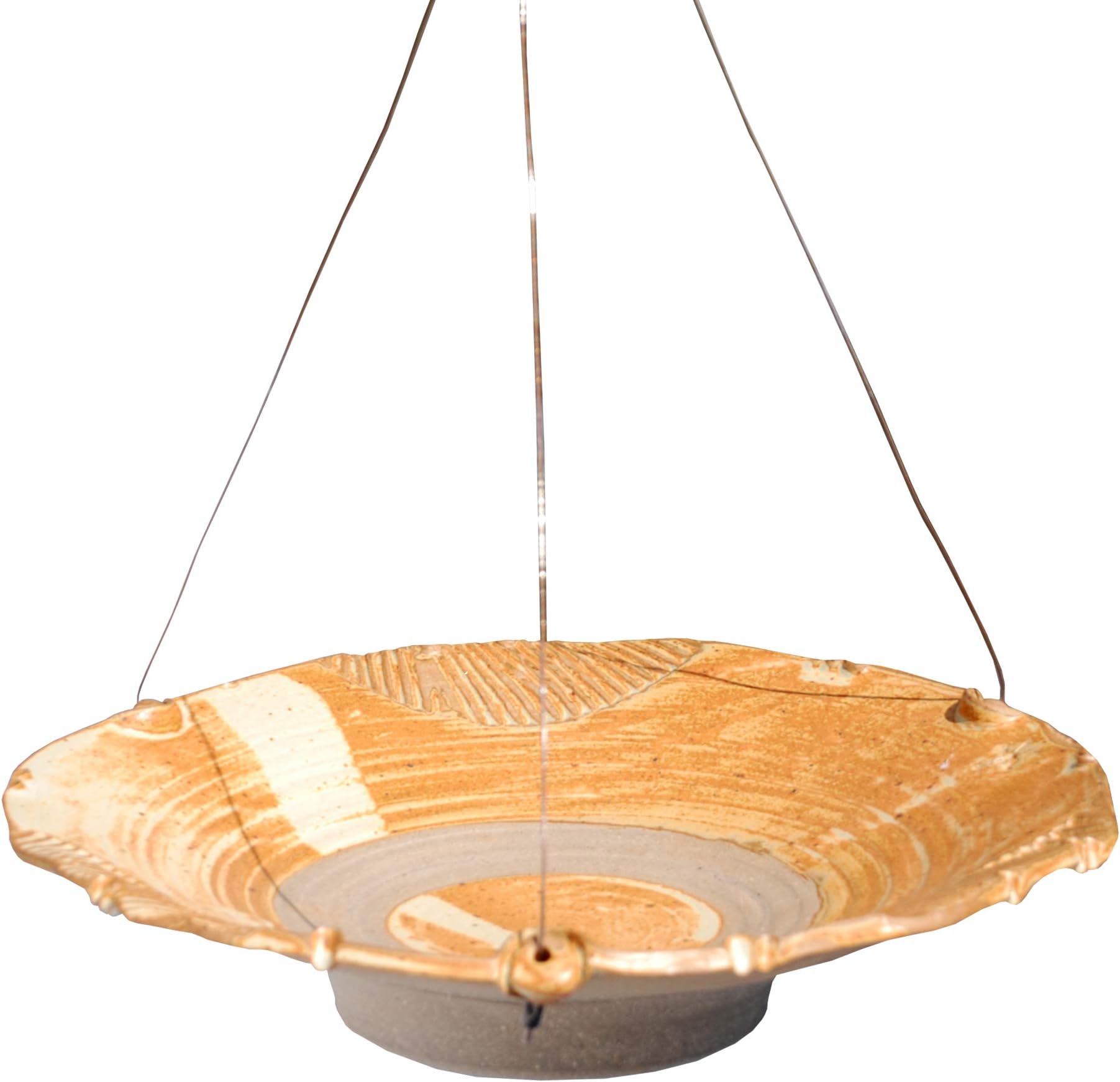 Anthony Stoneware Ceramic Bird Bath, Medium, Butternut