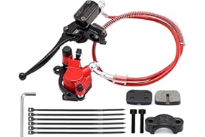 RUIKARHOP Upgraded Mini Bike Brake kit Hydraulic Brake Assembly of the Left 7/8" Handlebars for Predator 79cc 97cc 2.8hp Baja Doodle Bug DB30 Blitz Dirt Bug Racer（Red）