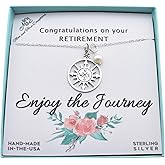 Compass and Pearl Necklace | Retirement Gift | Sterling Silver | 18" Cable Chain | Enjoy The Journey