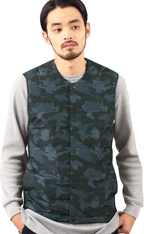 Amazon ダウンベスト メンズ インナーダウンベスト ブラックカモm ベスト 通販