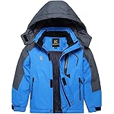 Keevoom Boy's Waterproof Ski Jacket Winter Warm Thick Snow Coat Windproof Fleece Kids Outdoor Hooded Snowboard Jackets