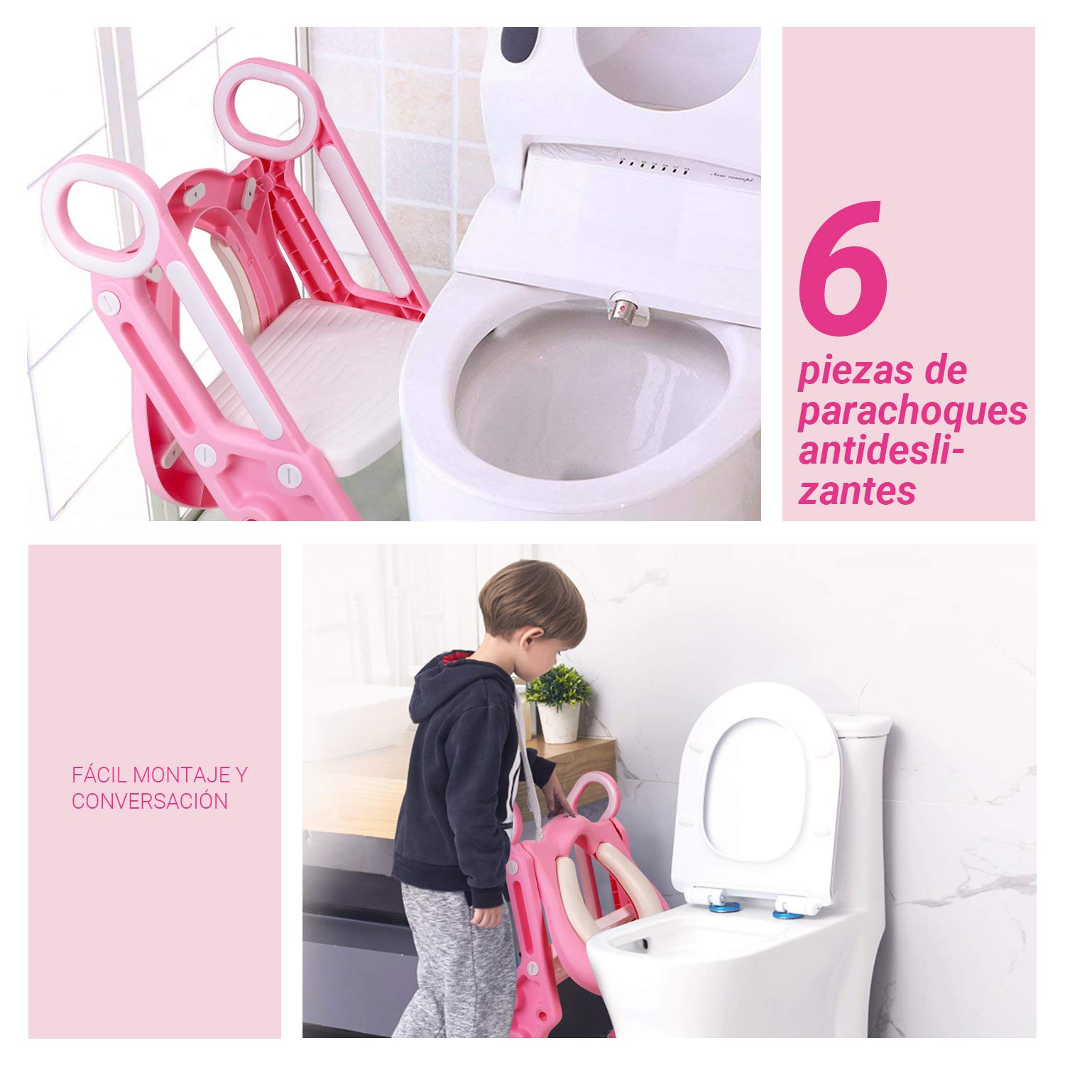 Antideslizante Dalmo Dbpw01l Asiento Escalera Del Tocador De Ninos Dalmo Asiento Para Wc Con Escalon Plegable Asiento Para Inodoro De Bebe Orinal Formacion Altura Ajustable Azul Reductor Wc Ayuda Para Aprender A