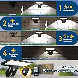 JESLED Solar Lights Outdoor 2 Pack 90 LED Motion Sensor 2600mAh USB Charging view 3