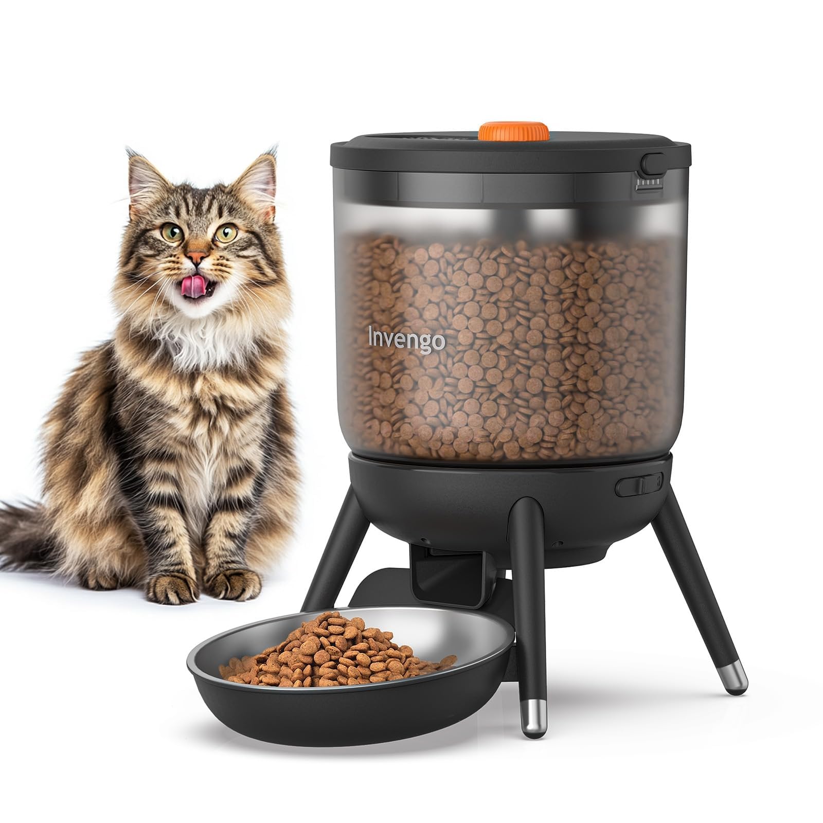 Photo 1 of ** dirty** Invengo Automatic Cat Feeder with Timed Food Dispenser, One-Touch Feeding, Dual Power Supply, Anti-Bug Design, Visible 3L Hopper – Automatic Pet Feeder for Cats and Small Dogs