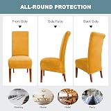 CMAKER Velvet Dining Chair Covers Large Stretch Slipcovers Set of 4 Gold view 5
