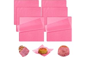 Estune 240 Pcs 7 x 7 Inch Deli Paper Sheets Sandwich Dry Wax Paper Oil Proof Food Basket Liners Food Wrapping Sheets for Bread, Party, Picnic, Festival, BBQ (Pink)