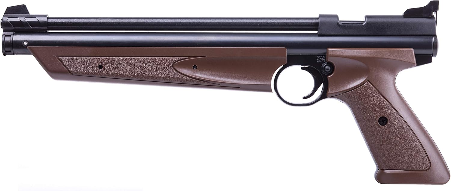 Crosman P1377BR American Classic Multi Pump .177-Caliber Pneumatic Pellet Air Pistol, Brown : Sports & Outdoors