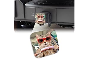 UUCBTAH Trailer Hitch Cover Funny Cat Driving Car Tow Hitch Cove Universal 2" Heavy Duty Trailer Hitch Tube Rubber Covers,Square Hitch Cover Plug Cap for Trucks SUV Cars