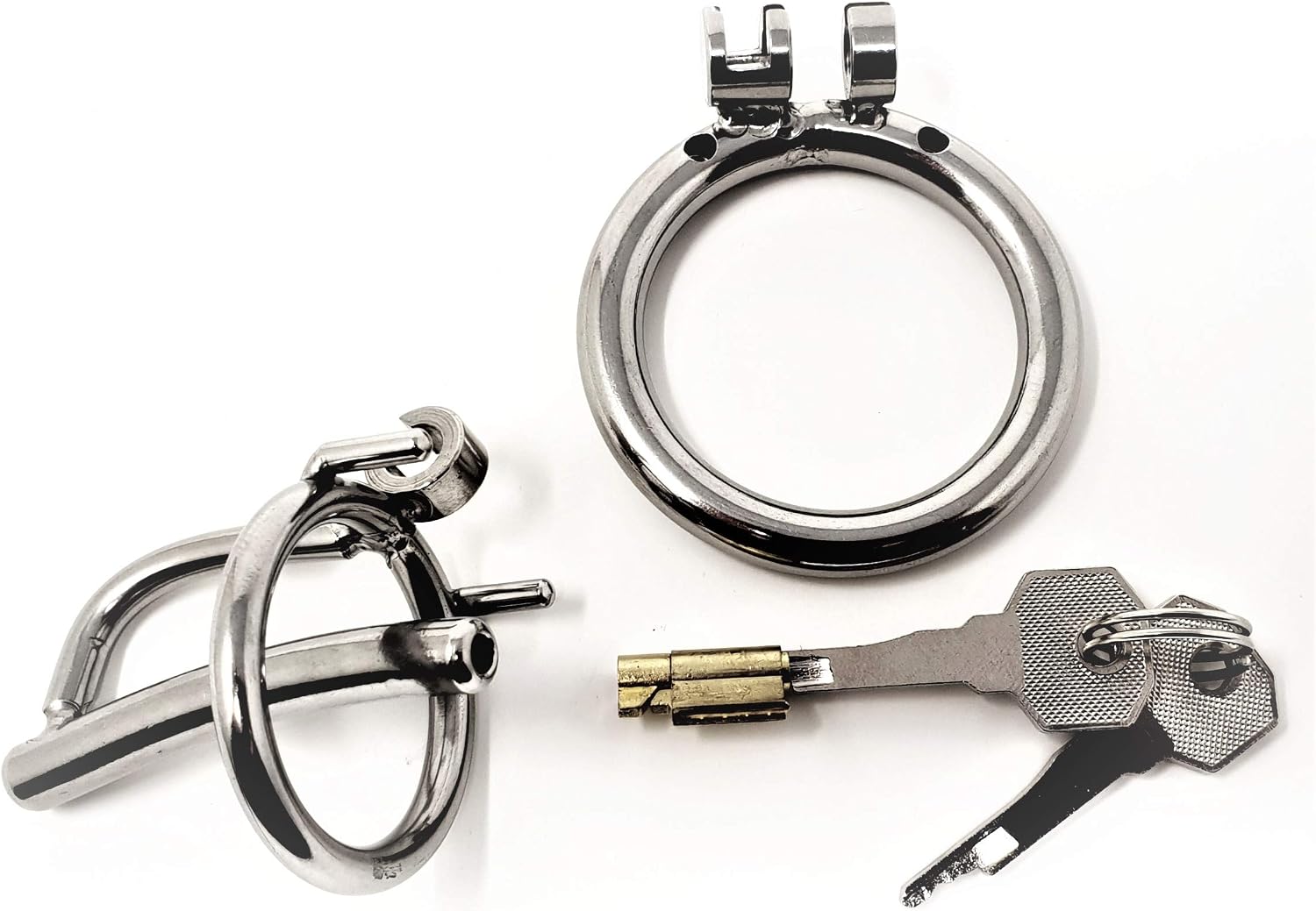 Bondage Masters Chastity Cage Male Chastity Device Urethral, Silver - Image 3