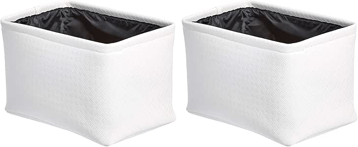 Amazon.com: AmazonBasics Storage Bins - Metallic White, 2-Pack: Home
