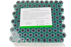 TYQILIN Veterinary Lab Vacuum Blood Collection Coagulation Tubes Heparin Sodium Blood Collection Tube Pet Supplies, 3ml Green 100pcs