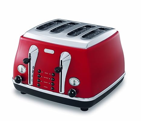 De’Longhi Icona CTO4003.R 4-slice toaster, scarlet red