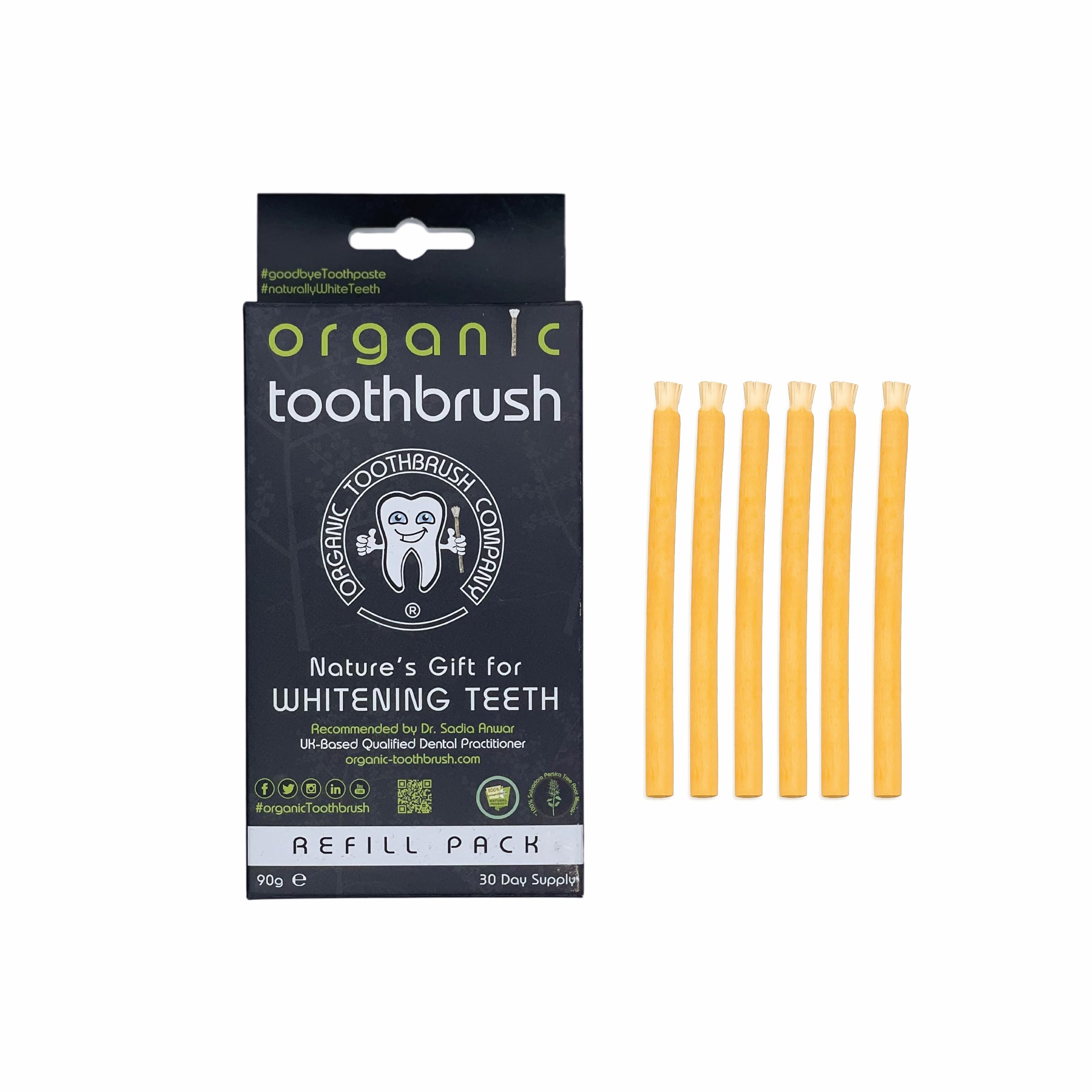 Organic Toothbrush - Natural Teeth Whitening Kit (Refill Pack)