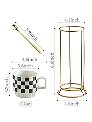 Miamolo Stackable Coffee Mug Set of 4 with Rack 11