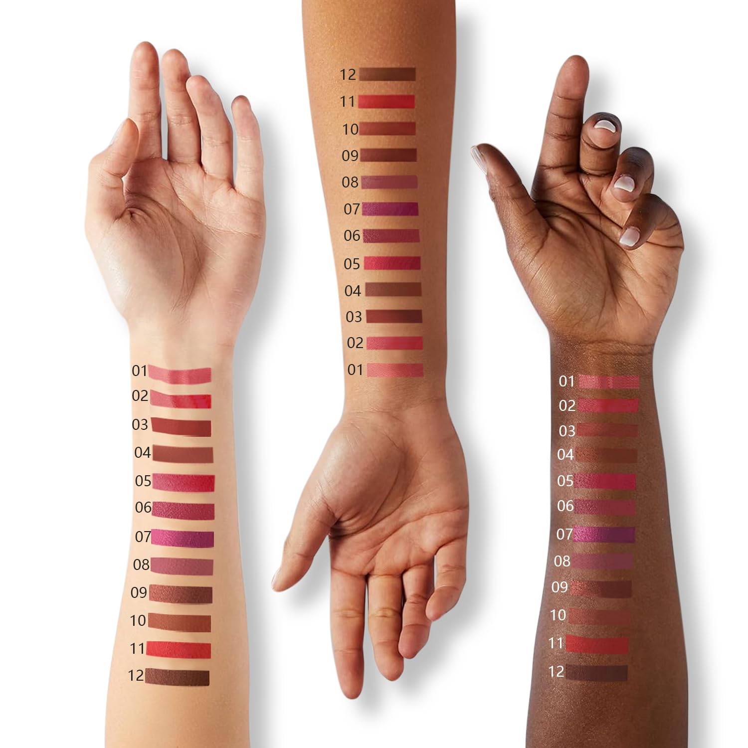 Espoce Lip Liner Set, 12Pcs Pure Natural Oak Brown Pink Red Series Lip Liners, Smooth and High Pigmented Lip Makeup Pencil